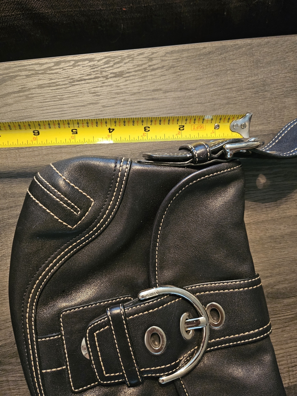 Vintage Black Leather Coach Y2K Bag - Picture 3 of 3